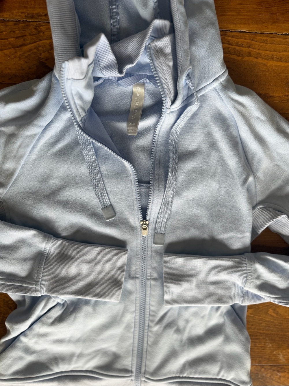 Athleta Light Blue Women's Zip-Up Hoodie